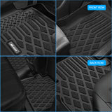 TPE Floor Mats for Dodge Durango 7 Seats 2nd Row Bench Seat 2016 2017 2018 2019 2020 2021 2022 2023 2024 2025 2026 All Weather Custom Fit Heavy Duty Floor Liners