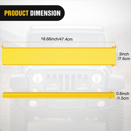 Nilight 20 inch  Amber Yellow Light Bar Cover