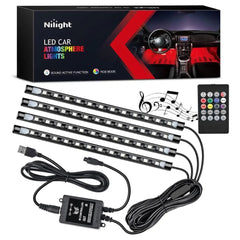 48Leds RGB USB Interior Light Strip Remote Control 4PCS