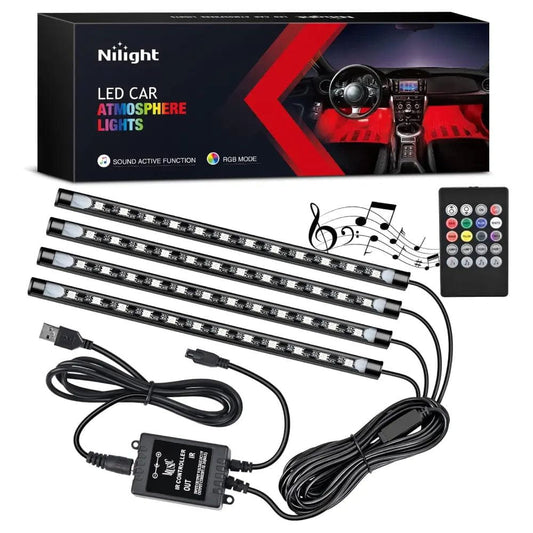 RGB Rock Lights 48Leds RGB USB Interior Light Strip Remote Control 4PCS