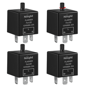 4 Pcs Flasher Relay Adjustable 3 Pin CF13 JL-02 Electronic Blinker Relay 12V 150W Fixes Car Turn Signal and Hazard Warn Hyper Blink Flash or No Flash for LED and Halogen Bulbs Nilight