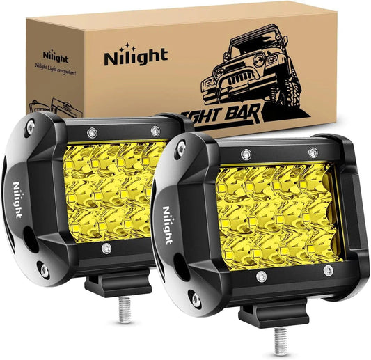 LED Light Bar 4" 36W 3600LM Amber Triple Row Spot Led Pods (Pair)