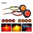 Trailer Light 3/4” Amber Red Round LED Marker Lights (10 Pcs)