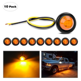 Trailer Light 3/4” Amber Round LED Marker Lights (10 Pcs)
