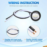 Trailer Light 3/4” White Round LED Marker Lights (10 Pcs)