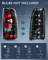 Nilight Headlight And Taillight Assembly Combo Compatible with 1999 2000 2001 2002 Chevy Silverado 1500 2500 1500HD 2500HD 3500 OE Style Black Housing Amber Reflector Clear