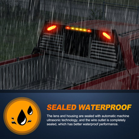 Tail Brake Turn Reverse Lights LED Trailer Light Kit 6 Inch Oval Stop Turn Tail Light Red Amber Side Marker Light Waterproof Surface Mount for 12V Utility Trailer Boat Camper RV Trucks Van Caravan