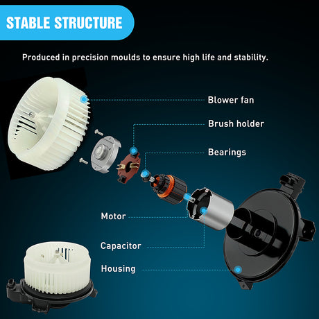 Nilight HVAC Heater Blower Motor Fan Fit for Honda Civic 2013 2014 2015, CR-V 2012-2016, Accord 2013-2017, Acura RDX 2015-2018, Acura ILX 2016-2017 Replaces#79310-T0A-A01 79310-T2F-A01