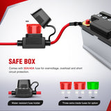 12AWG LED Light Bar Wiring Harness Kit 12V On Off 5Pin Rocker Switch Laser Waterproof Toggle Power Relay Blade Fuse for Cars Boat ATV Trucks - 3 Leads Blue