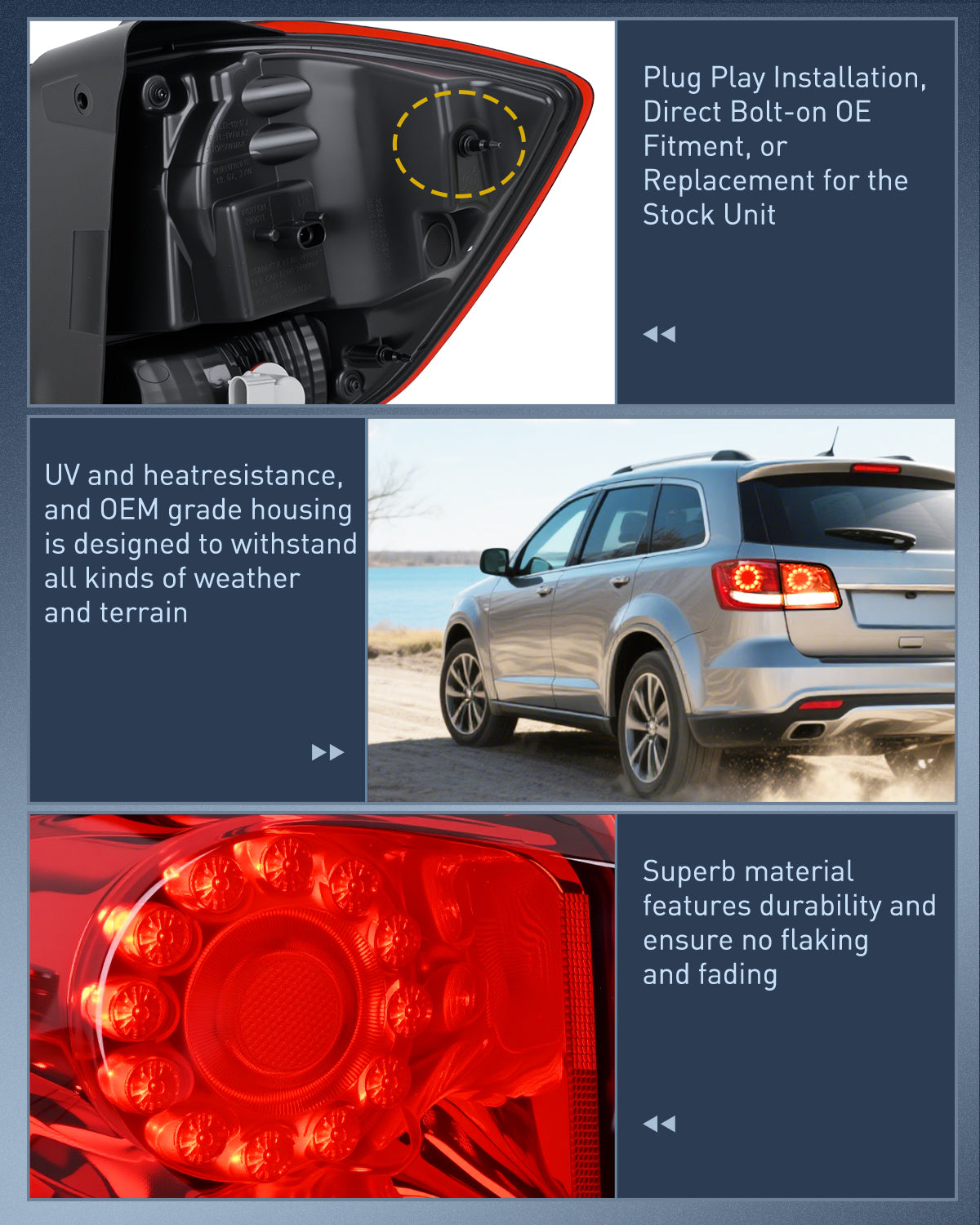 Nilight Taillight Assembly Compatible with 2011 2012 2013 2014 2015 2016 2017 2018 2019 2020 Dodge Journey Outer Tail Light Left Drive Side