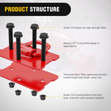 Nilight 2Pcs 1/2inch D Rings for Trailers Heavy Duty Trailer Tie Down Rings, Incl. Mounting Hardware, Forged Steel Bolt-On Grab with Back Plates Compatible with Tractor RV UTV Truck, Max 12000Lbs, Red