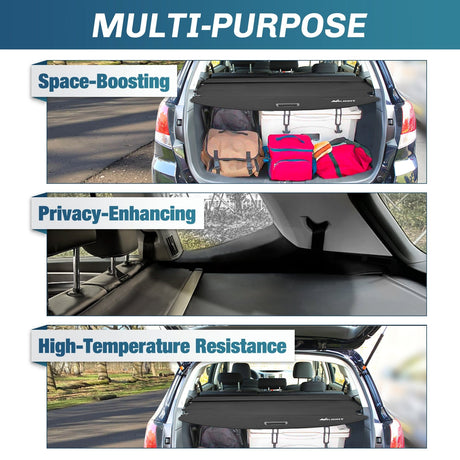 Nilight 2010-2014 Subaru Outback Retractable Trunk Cargo Cover With Trunk Storage Net