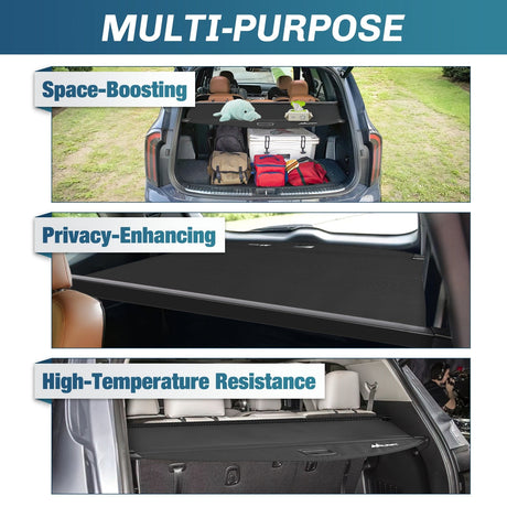 Nilight 2020-2025 Kia Telluride Retractable Trunk Cargo Cover With Trunk Storage Net