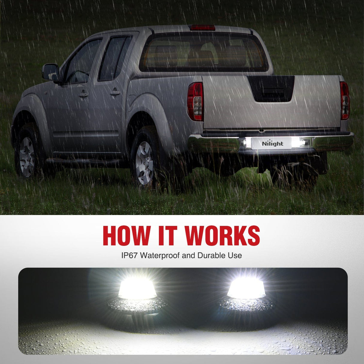 License Plate Lights Compatible with 1997 1998 1999 2010 2011 Dodge Dakota 2006-2009 Mitsubishi Raider with Black Housing 6000K White 2PCS Pack