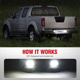 License Plate Lights Compatible with 1997 1998 1999 2010 2011 Dodge Dakota 2006-2009 Mitsubishi Raider with Black Housing 6000K White 2PCS Pack