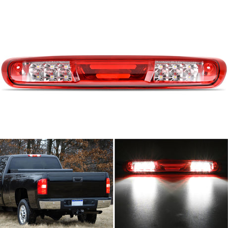 Third Brake Light Third Brake Light High Mount 3rd Brake Stop Reverse Cargo LED Lights Red Shell Compatible with Chevy Silverado GMC Sierra 1500 2500 3500HD 2007 2008 2009 2010 2011 2012 2013 Pickup Truck