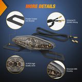 Taillight Assembly Motorcycle Tail Lights LED Brake Running Light with License Plate Bracket Dirt Bike Rear Lighting Compatible with Honda Yamaha Kawasaki Suzuki Chopper Turing Cruiser, Red