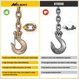 Nilight 5/16Inch X 35Inch Trailer Safety Chain 2pcs Grade 70 Towing Chain with Clevis Snap Hooks 18800lbs Break Strength for Trailer, RV,and Boat Towing