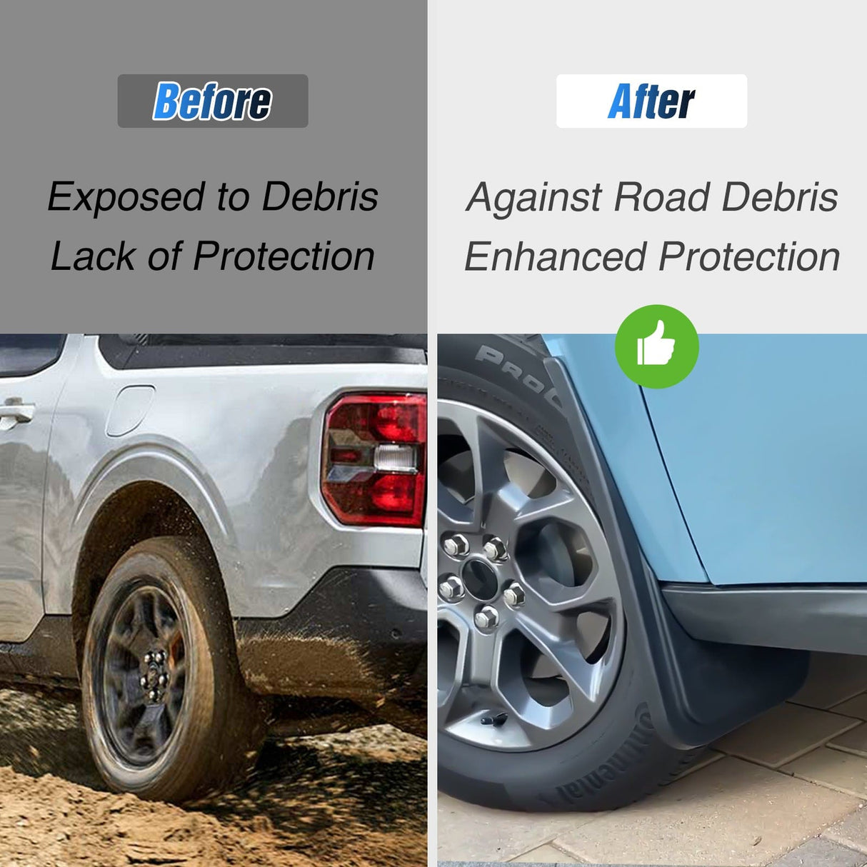 Nilight Front & Rear Set Mud Flaps for Ford Maverick 2022 2023 2024 2025