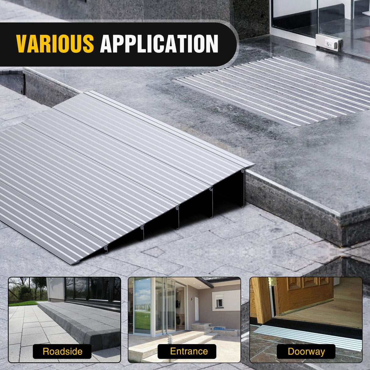 Door Threshold Ramp 5inch Rise Portable Aluminum