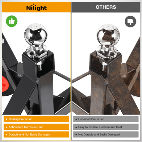Trailer Dolly Trailer Dolly 1000LBS Tongue Weight Capacity With 19.25Inch-26Inch Height Adjustable, 2 Inch Ball, 16 Inch Tires For RV, Boat, Jet Ski, Car, Car Accessories