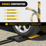 Nilight Rubber Speed Bump, 39.3Inch Heavy Duty 2 Channel Cable Protector Speed Humps for Garage Gravel Roads Asphalt Concrete, 19000 lbs Load Capacity, 2-Pack