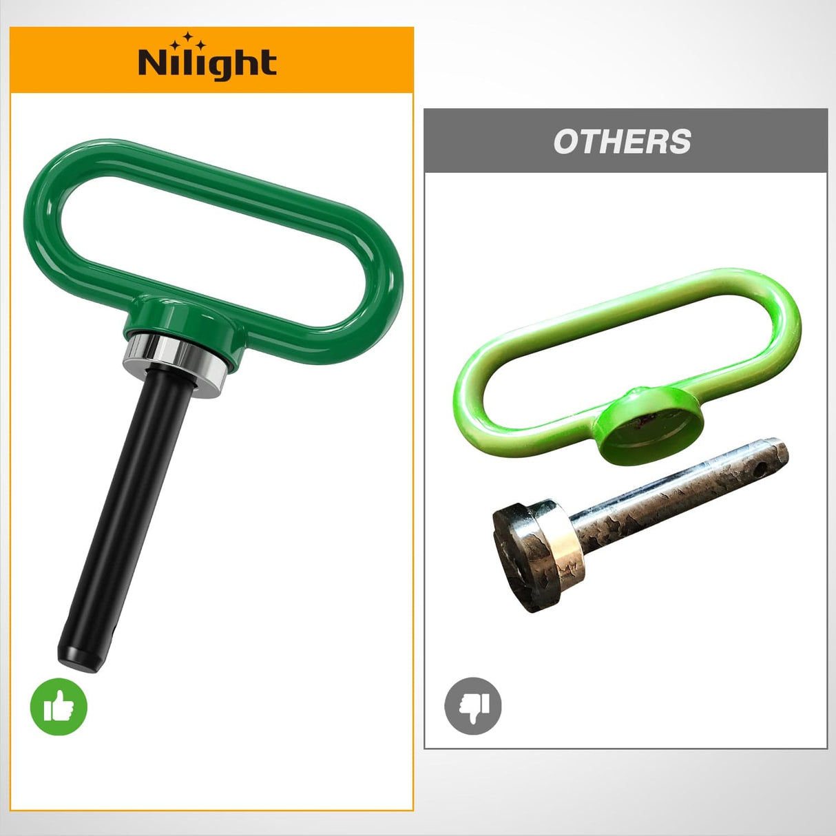 Tow Hooks & Truck Tie Downs & Anchors 1/2 Inch Diameter Heavy Duty Ultra Strong Neodymium Magnet Trailer Hitch Pin Green for Lawn Mower, Tractor, Towing Cargo, ATV Trailer