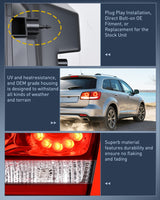 Nilight Taillight Assembly Compatible with 2011 2012 2013 2014 2015 2016 2017 2018 2019 2020 Dodge Journey Inner Tail Light Left Drive Side