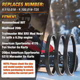 Vehicle Parts & Accessories 725 Go Kart Drive Belt Fit for Hammerhead 80T Mudhead 208R 14704 Trailmaster Mid Karts MB200 XRX Mud Head Go Kart 6.5HP Engine 30 Series Torque Converter Belt Replacement 9.100.018-725, 3 Pack