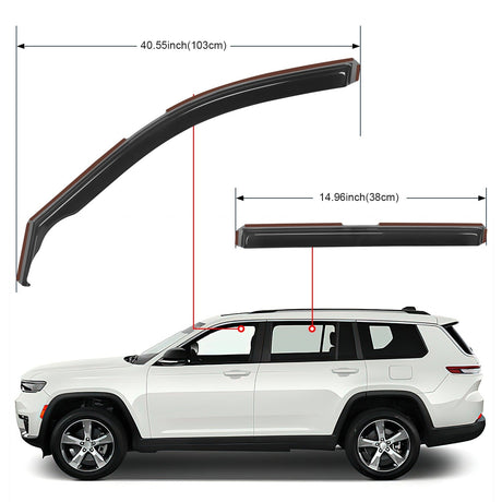Nilight 4pcs Rain Guards For Jeep Grand Cherokee L 2021 2022 2023 2024