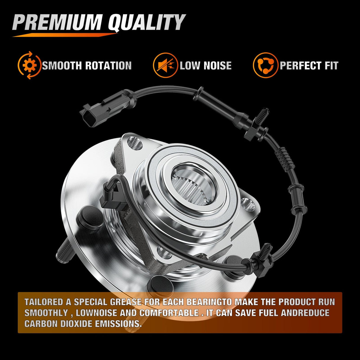 Motor Vehicle Parts Front Wheel Bearing Hubs for Dodge Ram 1500 2012 2013 2014 2015 2017 2018 Classic 2019, Wheel Bearing and Hubs Assembly Set Replacement with 5-Lug and ABS, OEM 515151