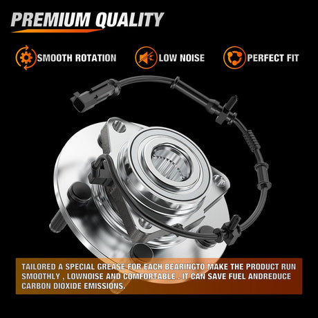 Motor Vehicle Parts Front Wheel Bearing Hubs for Dodge Ram 1500 2012 2013 2014 2015 2017 2018 Classic 2019, Wheel Bearing and Hubs Assembly Set Replacement with 5-Lug and ABS, OEM 515151