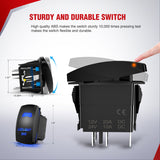 Nilight Remote Wiring Harness for LED Light Bar Wireless Strobe Flash Work Driving Lights 12V 15A 16AWG Controller 5PIN Switch Waterproof Power Relay Blade Fuse-2 Leads