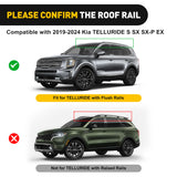 Roof Rack Cross Bars Fit for 2019-2024 19 20 21 22 23 24 Kia Telluride S SX SX-P EX Aluminum Rails Crossbars with Anti-Theft Lock for Rooftop Cargo Carrier Luggage Box Tent(Not for X-Line and X-Pro)
