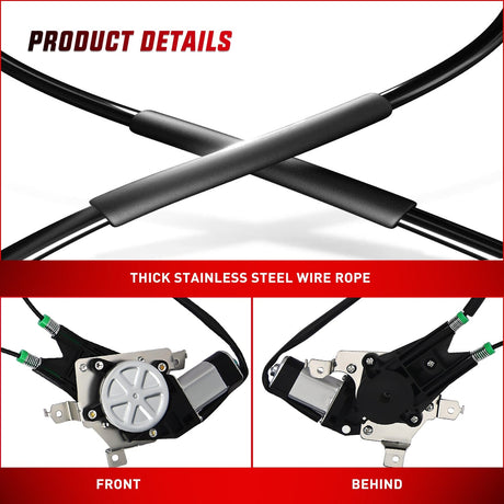 Nilight 741-586 Window Regulator/Motor Front Driver Side Compatible with 2003-2014 Ford E150 E250 Econoline E350 E450 E550 Super Duty 2004 2005 2006 2007 2008 2009 2010 2011 2012 2013 2014