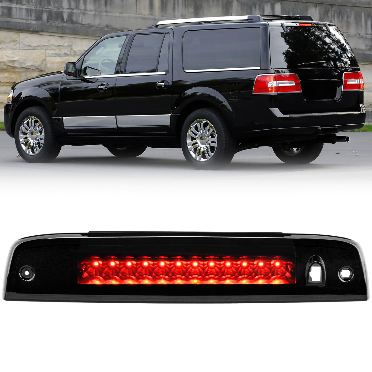 Nilight Third Brake Light Tail High Mount 3rd Stop Lights Smoked Lens Compatible with Ford Expedition Lincoln Navigator 2003 2004 2005 2006 2007 2008 2009 2010 2011 2012 2013 2014 2015 2016
