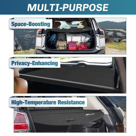 NILIGHT 2014 2015 2016 2017 2018 2019 2020 Nissan X-Trail Rogue SV S SL Retractable Trunk Cargo Cover With Trunk Storage Net