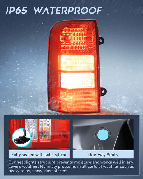 Nilight Taillight Assembly Compatible with 2008 2009 2010 2011 2012 2013 2014 2015 2016 2017 Jeep Patriot Tail Light OE Style Rear Lamp Replacement Driver Side w/Bulbs