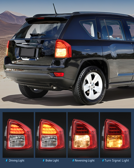 Nilight Taillight Assembly Compatible with 2011 2012 2013 Jeep Compass Tail Light OE Style Rear Lamp Replacement Passenger Side w/Bulbs