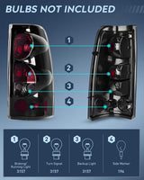 Nilight Headlight and Taillight Assembly Combo Compatible with 1999 2000 2001 2002 Chevy Silverado 1500 2500 1500HD 2500HD 3500 OE Style Chrome Housing Amber Reflector Smoke