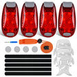 Nilight LED Safety Light 4PCS Red Marine Navigation Bike Tail Lights Three Modes Waterproof Reflective Gear Clip On Flash Strobe Indicator Lamp for Night Boating Fishing Cycling Jogging