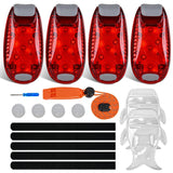 Nilight LED Safety Light 4PCS Red Marine Navigation Bike Tail Lights Three Modes Waterproof Reflective Gear Clip On Flash Strobe Indicator Lamp for Night Boating Fishing Cycling Jogging