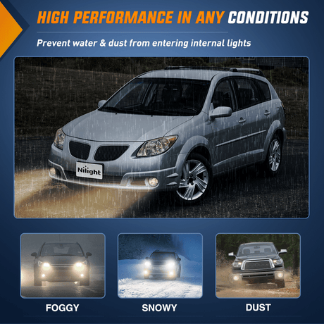 Nilight Fog Lights Assembly Compatible with 2003 2004 2005 2006 2007 2008 Toyota Matrix 2003-2008 Pontiac Vibe 2004-2010 Scion TC Smoke Lens w/9006 12V 55W Bulbs