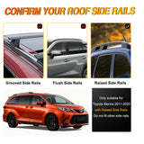 Roof Rack Cross Bars Fit for Toyota Sienna 2011 2012 2013 2014 2015 2016 2017 2018 2019 2020 with Side Rails