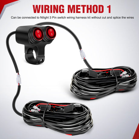 Vehicle Parts & Accessories Motorcycle Handlebar Switch Plug and Play 12V ATV Light Switches Dual Push Button Waterproof ON Off for UTV Driving Lights Fits 22mm Handlebars