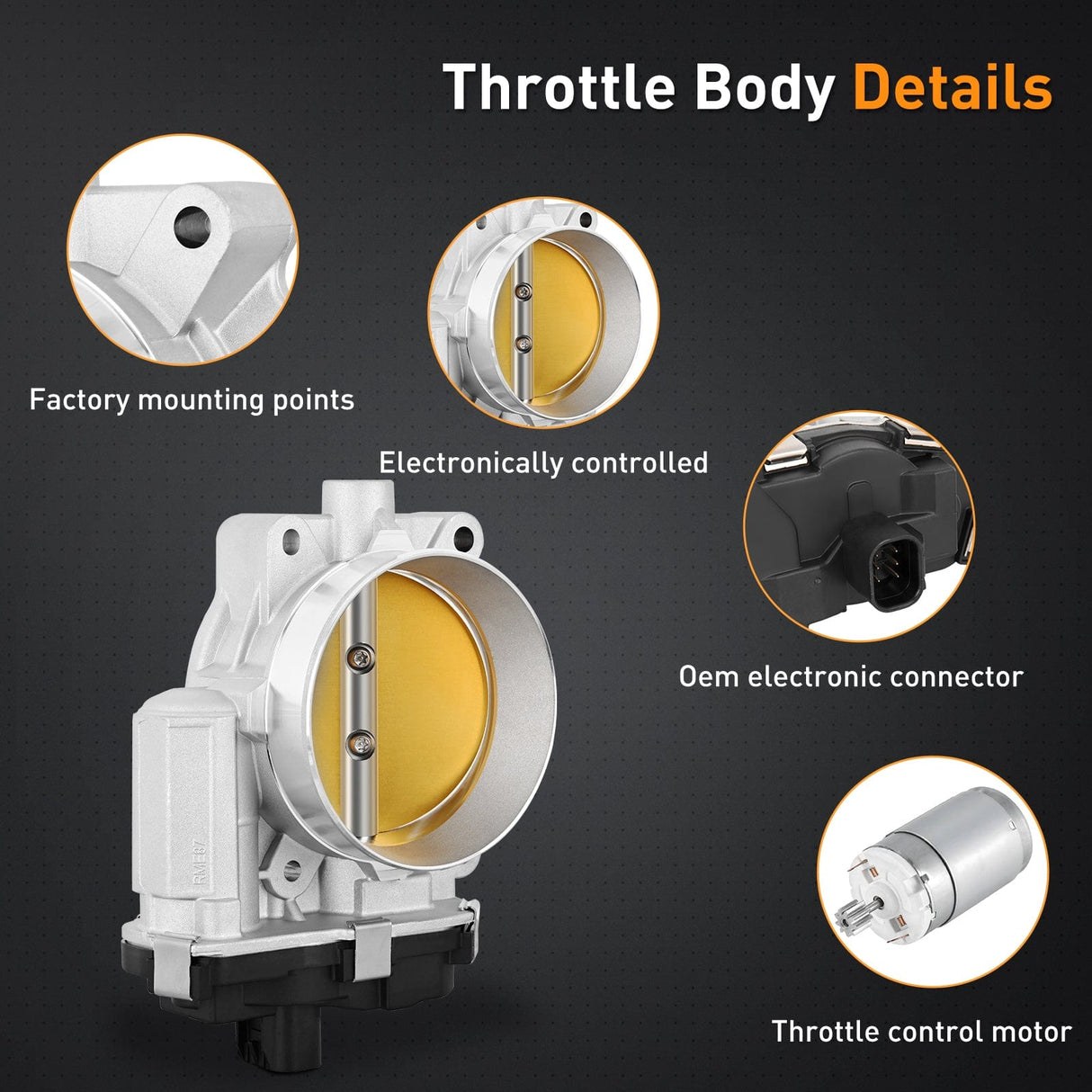 Electronic Throttle Body fits for Chevrolet GMC Cadillac Vehicles - Chevy Colorado Express Silverado Suburban Tahoe for GMC Canyon Envoy Savana Sierra Yukon for Escalade H2 H3T 12601387