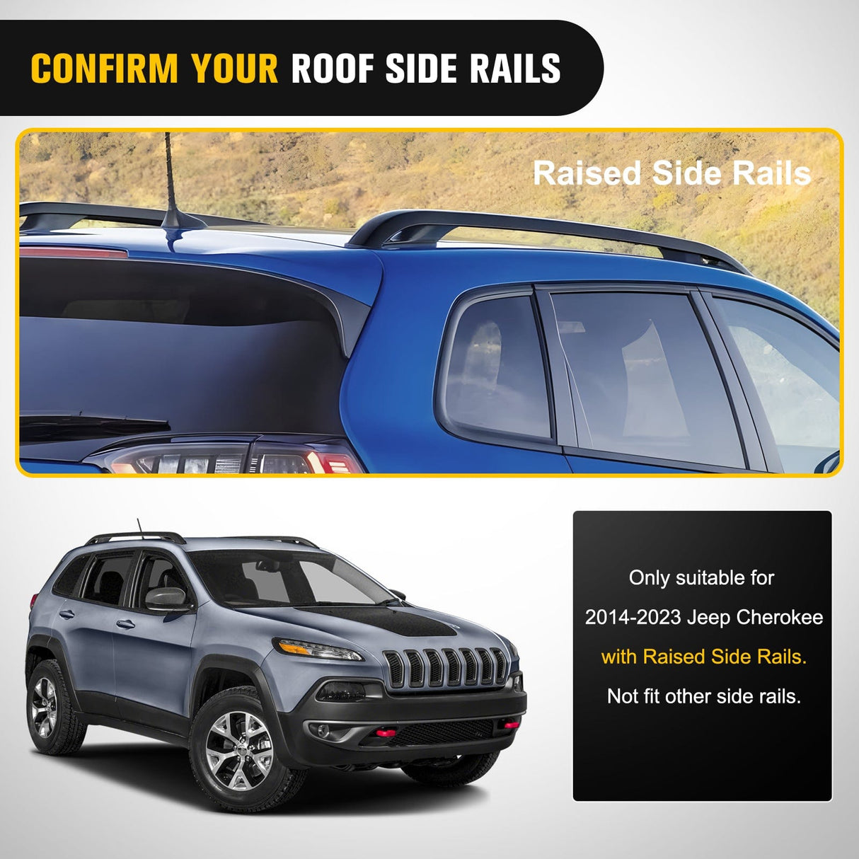 Nilight Aluminum Roof Rack Cross Bars Fit for Jeep Cherokee 2014-2023
