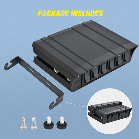 Rocker Switch 6 Gang Rocker Switch Box Waterproof SPST Toggle Panel Blue LED 12V 24V 20A 60Amp Max for Automotive Cars Vehicles Boats RVs Campers SUVs