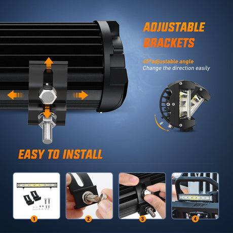 Nilight Side Shooter Light Bar 20 Inch Triple Row Spot Flood Combo Work Off-Road Lighting on Truck SUV ATV UTV