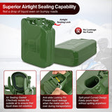 Gas Can Metal Gas Can 5 Gallon with Spout System and Handle, 20 Litre Metal Container for Gasoline Trucks Cars ATV Motorcycle Equipment, No Spill Steel Safety Gas Fuel Cans Green, 1 Pack